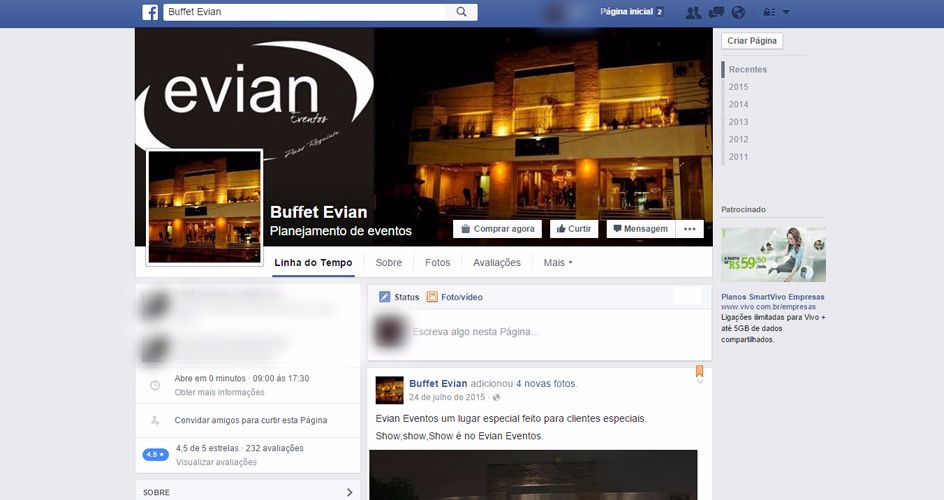 Buffet Evian Eventos - Agencia Dub Criação e Desenvolvimento de Sites Zona Leste São Paulo